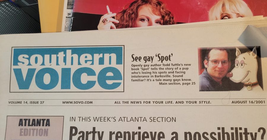 Southern Voice front page teaser headlined 'See gay Spot'